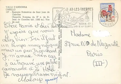 Kaplica Romaneska Sant Joan de Caselles — Widok nocny — APA — Rewers