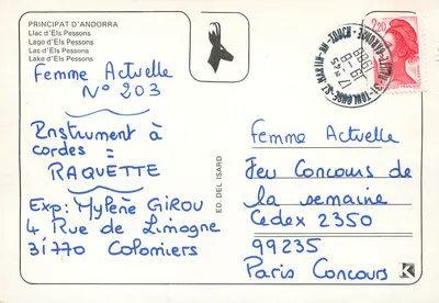 Lago d'Els Pessons — Andorra — Edição Ed. Del Isard — Verso
