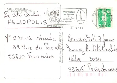 Dois cães brancos — Andorra — Valls d'Andorra, Cães dos Pirineus, N° 198 — Verso
