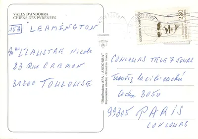 Cães das Pirineus — Valls d'Andorra — editor 'Distributions APA - Andorra' — Verso
