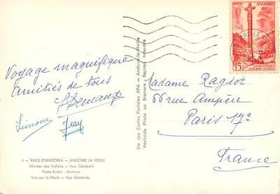 Record — ogólny widok Andory — Sté des Cartes Postales APA — Rewers