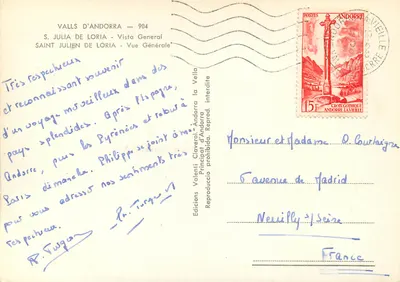 Saint Julien de Loria — Vista Geral — Edições Valenli Claverol, Principado da Andorra — Verso