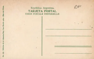 Mar del Plata - Estação F.C.S. — Editor: Edición de la Librería de la República Argentina, n° 28 — Verso