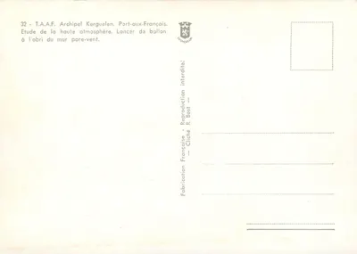 Archipel Kerguelen — Badania w górnej atmosferze — T.A.A.F. Port-au-Français — Rewers
