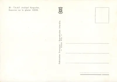 Lodowiec Cook — Archipel Kerguelen — T.A.A.F. n°30 — Rewers