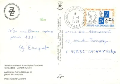 Archipel Pointe Géologie i lodowiec Astrolabe — Terre Australes i Antarktyka Francuskie — Éditions LyNa — Rewers