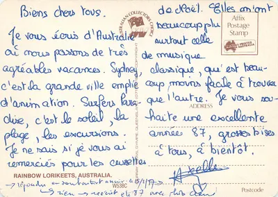Loriquetos-arcos — Austrália — Affix Australian Collectors Choice — Verso