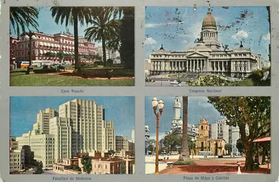 Casa Rosada — Congreso Nacional — Facultad de Medicina — Plaza de Mayo y Cabildo — Buenos Aires