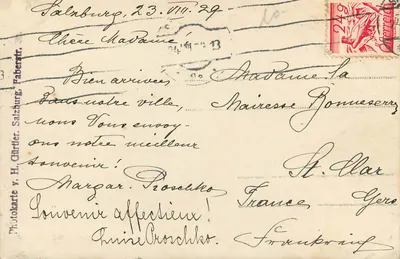 Festung v.d. Richterhöhe — zamkowy zamek na wzniesieniu leśnym — NE 17, Photokarte v. H. Gütler, Faberstr. — Rewers