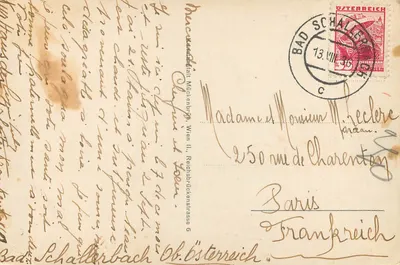 Bad Schallerbach, O.Ö. — Źródłowy świątynia, fontanna, nowe kąpielisko — cała sceneria — Rewers