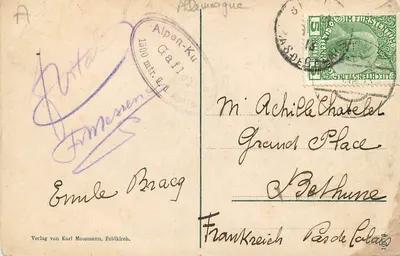 As três irmãs da Kuhgratspitze — vista da Kuhgratspitze — Verlag von Karl Moosmann, Feldkirch — Verso