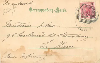 Widok Marienbad — Hotel Stern — wydawca Hermann Poy, nr 903 — Rewers