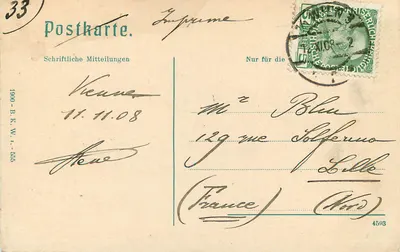 Wiedeń - Totalansicht — widok z lotu ptaka — wydawca anonimowy, nr 33 — Rewers