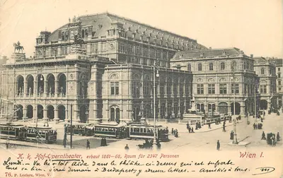 Bilhete postal antigo Viena k k Oerntheater