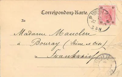 Bilhete postal antigo Viena k k Oerntheater — Verso