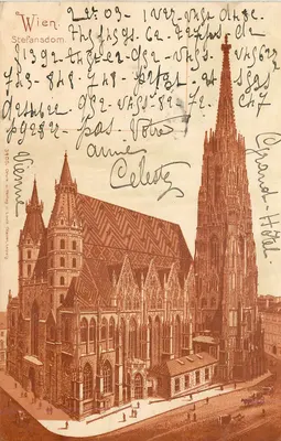 Catedral de São Estêvão, Viena — vista do edifício — editor: G. Wernig & Co. (nº 3495)