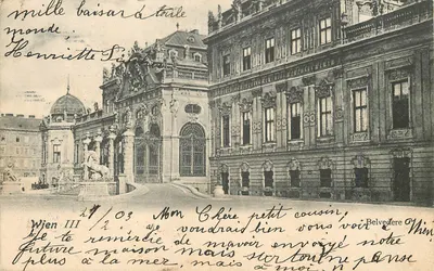 Belvédère em Viena — vista do palácio e da fonte — editor anônimo