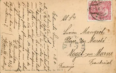 Viena. Teatro Popular Alemão — Sperlings Postkartenverlag, Viena, III/2, Löwengasse 88, Dep. No 151 T — Verso