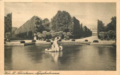 Viena III, Schönbrunn, Nympheenbrunnen — editor Verlagsanstalt "Grapha", n° 1073