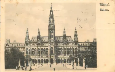 Viena, Rathaus — view do edifício — editor B. K. W. II.