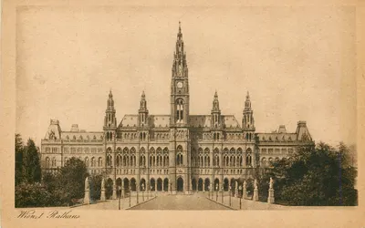 Viena, Rathaus — vista do prédio municipal — editor A.B.&C.W.I.