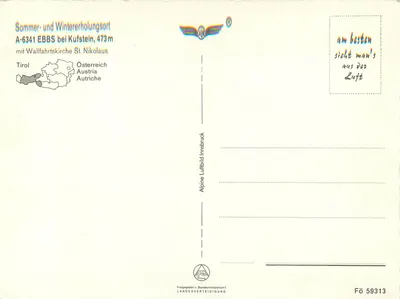 Ebbes — miejsce odpoczynku Tyrol — Druk Alp — Rewers