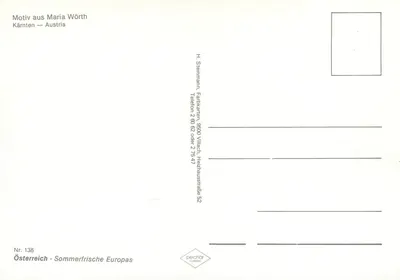 Kościół Maria Wörth — Austria — wydawca H. Steinmann, nr 138 — Rewers