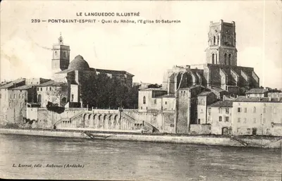 Pont-Saint-Esprit — Margem do Rio Rhône, a Igreja de Saint-Saturnin — Le Languedoc Illustré, n°239