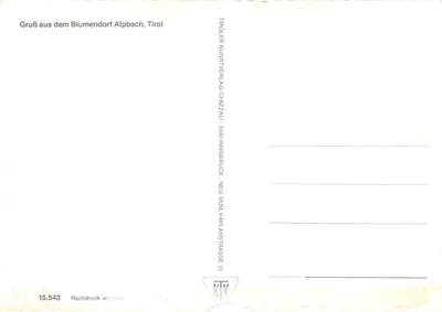 Blumendorf Alpbach — Tirol — Troller Kunstverlag Chizziali — Verso