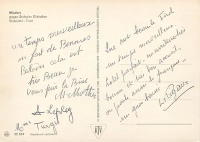 Vila de Mieders — montanhas alpinas — Tiroler Kunstverlag — Verso