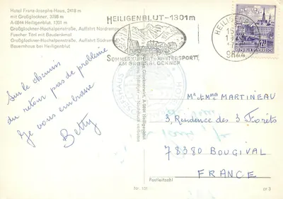 Großglockner-Hochalpenstraße — vista panorâmica — editor desconhecido, n° 101 — Verso