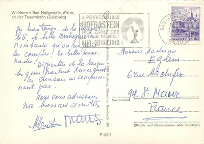 Bad Hofgastein — Alpentherminalbad — editor F 1507 — Verso