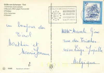 Achensee - Tirol — Rund um den Achensee — Europagemeinde Verlag Chizzal, n° 18605 — Verso