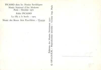 The Girl with the Ball — Pablo Picasso — Editions S.P.A.D.E.M. 1971 — Back