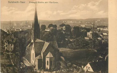Sulzbach-Saar — Igreja evangélica com presbitério — Verlag Buchhandlung Carl Wildt, Sulzbach-Saar