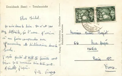 Dreisbach (Saar) — Totalansicht — Verlag G. Vockenberg - Dudweiler — Verso