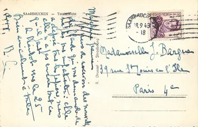 Saarbrücken — Totalansicht — R. Drussel - Strasbourg — Rewers