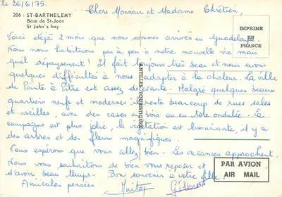 Zatoka St-Jean — Saint-Barthélemy — Wydane w Francji — Rewers
