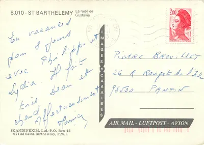 A enseada de Gustavia — Saint-Barthélemy — Imagens & Caraíbas S.010 — Verso