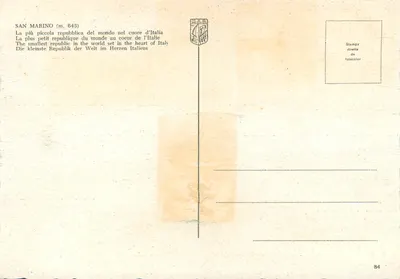 San Marino — panoramic view — publisher M.A.B. no. 84 — Back