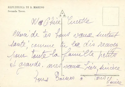 Segunda Torre — República de San Marino — editor desconhecido — Verso