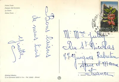 República de San Marino — Castelo e principais locais — Edições Marino — Verso