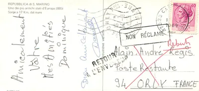 Castelo de Montecuccolo — República de San Marino — editor desconhecido, número de série não visível — Verso