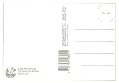 Sint Maarten, Mullet bay — widok z powietrza — Éditions Exbrayat — Rewers