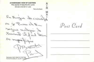 Castries — capital da Santa Lúcia — Air Maid — Verso