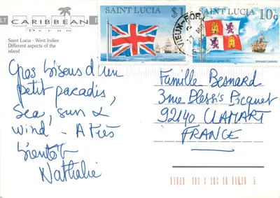 Santa Lúcia — Diferentes aspectos da ilha — LT CARIBBEAN Dream — Verso