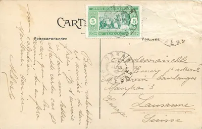 Dakar — Vue prise de l'Hôpital, Le Palais et l'Avenue Roume — éditeur inconnu, n° 201 — Verso