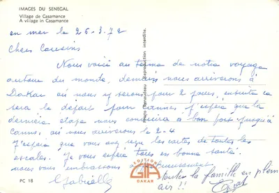 Wioska w Casamance — Obrazy Senegalu — Wydawnictwo Renaudeau PC 18 — Rewers