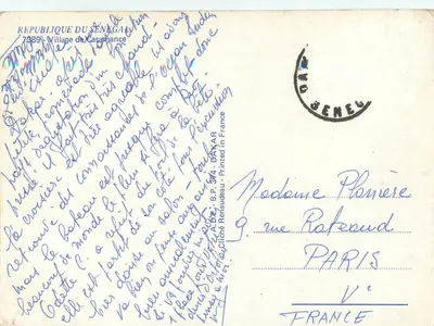 Vila de Casamance — Senegal — editor A. B.P. 374 - Dakar — Verso