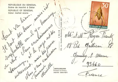 Rynek w Dakarze — Senegal — wydawca MEXICHROME, nr 5641 — Rewers